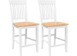 Syfax™ Sgabelli Da Bar 2 Pz Bianchi In Legno Massello Di Hevea