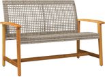 Syfax™ Panca Da Giardino Grigia 112 Cm In Polyrattan E Legno Di Acacia