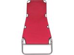 Syfax™ Lettino Prendisole Pieghevole Acciaio Verniciato Polvere Rosso