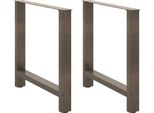 Syfax™ Gambe Per Tavolo Da Pranzo In Acciaio Naturale 2 Pz 70X(72-73) Cm Acciaio