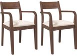 Syfax™ Sedie Da Pranzo Con Cuscini 2Pz Marrone Legno Massello Di Hevea