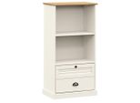Syfax™ Libreria Vigo 60X35X114,5 Cm In Legno Massello Di Pino Bianco