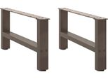 Syfax™ Gambe Per Tavolino Da Caffè In Acciaio Naturale 2 Pz 60X(30-31) Cm Acciaio