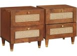 Syfax™ Armadio Da Notte Con Cassetto 2 Pcs Marrone 40 X 33,5 X 46 Cm