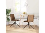Syfax™ Sedia Da Pranzo Marrone In Pelle Finta Scamosciata