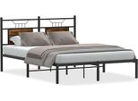 Syfax™ Giroletto Senza Materasso Rovere Fumo 137X190 Cm In Truciolato