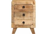 Syfax™ Comodino 37X32X50 Cm In Legno Massello Di Mango Grezzo