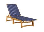Syfax™ Lettino Prendisole Blu Scuro Legno Massello Di Acacia E Tessuto