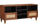 Syfax™ Mobile Tv Marrone 100 X 33,5 X 46 Cm Legno Di Mango Massello
