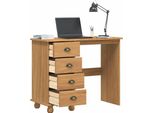 Syfax™ Scrivania Askim Marrone 95 X 40 X 75 Cm Pino Massello