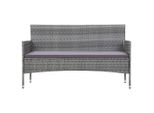 Syfax™ Divano Da Giardino A 3 Posti Con Cuscini Grigio In Polyrattan