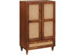 Syfax™ Mobile Alto Marrone 60 X 33,5 X 100 Cm Legno Di Mango Massello