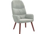 Syfax™ Sedia Relax Grigio Chiaro In Velluto