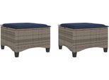 Syfax™ Sgabelli Giardino Con Cuscini 2 Pz Grigio 55X55X36Cm Polyrattan