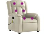 Syfax™ Poltrona Da Massaggiante Reclinabile Crema Pelle Finta