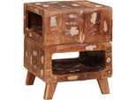 Syfax™ Tavolino Marrone 40 X 40 X 49 Cm Legno Recuperato Massello
