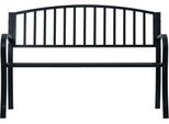 Syfax™ Panchina Da Giardino 125 Cm Nera In Acciaio