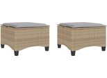 Syfax™ Sgabelli Giardino Con Cuscini 4Pz Beige 55X55X36 Cm Polyrattan