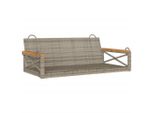 Syfax™ Panchina Dondolo Grigia 109X62X40 Cm In Polyrattan
