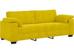 Syfax™ Divano A 3 Posti Giallo 220X77X82 Cm In Velluto