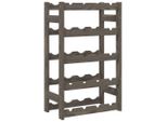 Syfax™ Portabottiglie Per 20 Bottiglie Grigio Legno Massello Di Pino