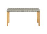 Syfax™ Panchina Da Giardino 120 Cm Grigia Polyrattan E Legno Acacia