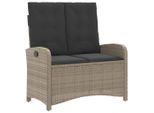 Syfax™ Panca Reclinabile Giardino Con Cuscini Grigio Chiaro Polyrattan