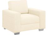 Syfax™ Divano Sedia Crema 100X77X82 Cm Tessuto Di Velluto A Coste