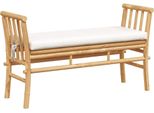 Syfax™ Panchina Da Giardino Con Cuscino Marrone 110 X 38 X 65Cm Bambù