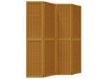 Syfax™ Divisorio Ambienti 4 Pannelli Marrone Legno Massello Paulownia