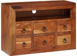 Syfax™ Credenza Marrone 80 X 30 X 55 Cm Legno Di Acacia Massello