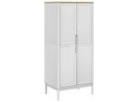 Syfax™ Armadio Floro Bianco 77X53X171 Cm In Legno Massello Di Pino