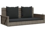 Syfax™ Panchina Dondolo Con Cuscini Grigia 119X56X48 Cm In Polyrattan