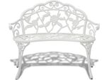 Syfax™ Panchina Da Giardino 100 Cm In Alluminio Pressofuso Bianco