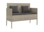 Syfax™ Panca Da Giardino Con Cuscini Grigio Chiaro In Polyrattan