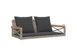 Syfax™ Panchina Dondolo Con Cuscini Grigia 109X62X40 Cm In Polyrattan