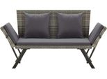 Syfax™ Panchina Da Giardino Con Cuscini 176 Cm In Polyrattan Grigio