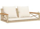 Syfax™ Panchina A Dondolo Con Cuscini Beige 109X62X40 Cm In Polyrattan