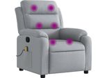 Syfax™ Poltrona Massaggiante Reclinabile Grigio Chiaro In Tessuto