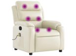 Syfax™ Poltrona Da Massaggiante Reclinabile Crema Pelle Finta