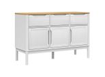 Syfax™ Credenza Floro Bianca 114X43X74 Cm In Legno Massello Di Pino
