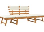 Syfax™ Panca Da Giardino Con Cuscini 2-In-1 190 Cm In Massello Acacia