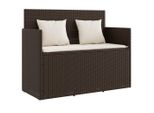 Syfax™ Panca Da Giardino Con Cuscini Marrone In Polyrattan
