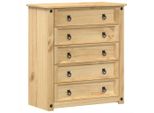 Syfax™ Cassettiera 80X40X89 Cm In Legno Massello Di Pino