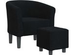 Syfax™ Poltrona Cabriolet Con Poggiapiedi Nera In Tessuto