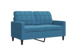 Syfax™ Divano A 2 Posti Blu 120 Cm In Velluto