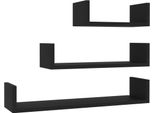 Syfax™ Mensole A Muro 3 Pz Nero In Legno Multistrato