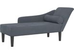 Syfax™ Chaise Longue Con Cuscini Grigio Scuro In Velluto
