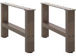 Syfax™ Gambe Per Tavolino Da Caffè In Acciaio Naturale 2 Pz 50X(30-31) Cm Acciaio