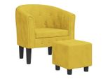 Syfax™ Poltrona Cabriolet Con Poggiapiedi Giallo In Velluto